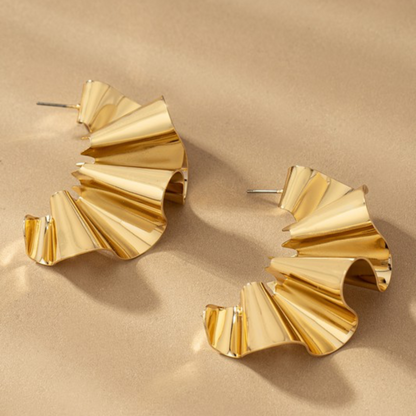 Zena Ruffled Ribbon Drop Earrings