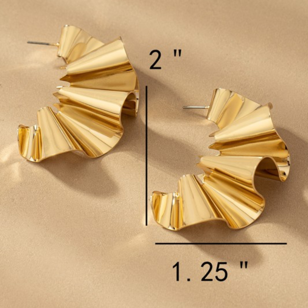 Zena Ruffled Ribbon Drop Earrings